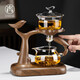 凡作玻璃茶具磁吸泡茶家用辦公全自動(dòng)功夫懶人泡茶神器喝茶套裝 1木紋喜上眉梢自動(dòng)茶具三件套
