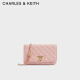 CHARLES&KEITH经典菱格链条小方单肩斜挎包包女包生日礼物送女友CK2-70160131 粉红色Pink S