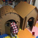 泰利奇新款兒童紙房子玩具屋紙板城堡手工幼兒園寶寶紙殼制作小屋 紙板屋圓頂房子- 760*780*900