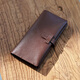 蠢小魚(yú)送男友生日禮物手工diy男士長(cháng)款錢(qián)包頭層牛皮卡包自制作材料包 深棕色 材料包