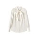 太平鳥(niǎo)女裝秋季簡(jiǎn)約系帶襯衫A1CAD3312 米白 M