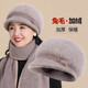 笙格兒中老年人帽子女冬季老奶奶保暖加絨媽媽冬天老人帽奶奶兔毛毛線(xiàn)帽