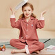 英博倫春秋款女童睡衣純棉中大童女孩公主可愛(ài)兒童家居服套裝長(cháng)袖 20230胭脂紅 110
