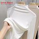 LOVER RUCCI法國半高領(lǐng)莫代爾打底衫女2025春秋新款內搭長(cháng)袖T恤螺紋修身上衣 白色 2XL