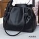 ANDSEEYOU女士手提包 新款真皮單肩斜挎包女大包時(shí)尚潮流軟皮多層媽媽包 大款黑色