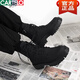 卡帝樂(lè )鱷魚(yú)馬丁靴男款英倫風(fēng)黑色高幫皮鞋大碼4546中幫機車(chē)靴子男生增高皮靴 黑色X 41