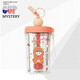 CUP MYSTERY吸管杯水杯子女材質卡通ins風男士學生提繩隨手杯搖搖杯攪拌杯 橙色400ml