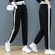 筱質(zhì)磐【兩條裝】華夫格運動(dòng)褲子女春秋薄款新款束腳百搭小個(gè)子寬松顯瘦 高品質(zhì)拼接【兩條裝】黑色+黑色 XL 【建議115-125斤】