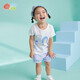 貝貝怡【官方發(fā)售】女童套裝短袖T恤夏季薄款外出服 淺藍 24個(gè)月/身高90cm