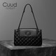 Cuud包包女包通勤托特大容量手提包菱格鏈條腋下單肩包生日禮物送女友 黑色