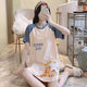 沛阮產(chǎn)后短袖月子服夏天薄款睡衣12喂奶哺乳睡裙棉質(zhì)孕婦連衣裙11月份 607長(cháng)頸鹿裙 L (100-120斤)