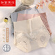 甜蜜邂逅內(nèi)褲女士蕾絲內(nèi)褲薄款無(wú)痕高腰收腹褲少女生蠶絲抑菌底襠三角褲頭 4條裝 XL（120-140斤）