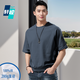 軒峻五分袖t恤男短袖衛衣日系風(fēng)中袖100%純棉重磅寬松螺紋下擺收腰夏 灰色100%純棉 M