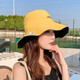 迷人微笑漁夫帽女士潮流夏天遮陽(yáng)帽時(shí)尚韓版防曬帽學(xué)生遮臉可折疊雙面戴太陽(yáng)帽子女 雛菊雙面黃色-黑色