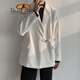 布須曼冷淡風男裝感炸街西裝外套設(shè)計感小眾系oversize西服上衣 XF20/白色 M