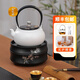 鶯歌燒 電陶爐煮茶功夫茶具電茶爐小型輕音無(wú)線(xiàn)遙控電陶爐煮茶器套裝 黑色竹節 黑色竹節+柿型陶壺