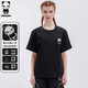 HIPANDA你好熊貓短袖t恤男女同款純棉舒適時(shí)尚潮牌設計感上衣女黑色L