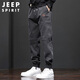JEEP SPIRIT吉普休閑褲男春夏季韓版束腳褲子男士寬松工裝褲 灰色 XL