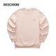 斯凱奇（Skechers）秋冬男女同款針織加絨舒適休閑圓領(lǐng)衛(wèi)衣L323U123 粉桃花/01NK M
