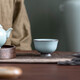 廷懷廷懷窯汝瓷個(gè)人茶杯大號單杯汝窯可養開(kāi)片三色主人杯原礦瑪瑙入釉 天青反口杯