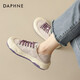 達芙妮（DAPHNE）百搭小白鞋女2025爆款板鞋女休閑兩穿軟底鞋孕婦鞋一腳蹬帆布鞋女 淺紫色【平底兩穿】 37