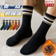 莫代爾襪子男冬季中筒純棉防臭加厚加絨保暖青少年學(xué)生中長(cháng)筒長(cháng)襪青少年高中學(xué)生長(cháng)筒毛巾底休閑棉襪 SCBZ20816款-混色-5雙裝