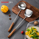 維艾（Newair）304不銹鋼鍋鏟家用炒勺加長(cháng)炒菜鏟子湯勺不粘鍋廚具套裝廚房漏勺 二件套(炒鏟+炒勺)