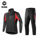 西騎者（WestBiking）自行車(chē)騎行服秋冬騎行套裝抓絨保暖長(cháng)袖戶(hù)外運動(dòng)防風(fēng)防寒自行車(chē)服 黑紅-秋冬騎行套裝 XL