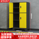 豫龍坤泰 車(chē)位儲物柜車(chē)庫工具柜安全收納雜物柜鐵皮柜置物柜漁具收納柜 上下對開(kāi)門(mén)1.8米高-黑黃 【自行安裝】