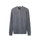 春竹【商場(chǎng)同款】純羊毛半高領(lǐng)開(kāi)衫男老錢(qián)風(fēng)絞花長(cháng)袖針衫外套上衣 AB黑灰 XL （115CM）