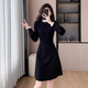 燕潯法式赫本風(fēng)黑色針織連衣裙女秋冬氣質(zhì)高級感內搭打底毛衣裙中長(cháng)款 黑色 L (建議110-125斤)