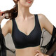 FOURDATRY 內衣女冰絲感無(wú)痕無(wú)鋼圈運動(dòng)文胸收副乳 黑色 XL（建議120-130斤 80CD & 85AB
