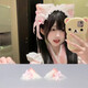 霧添花藍色洛麗塔cosplay貓耳朵發(fā)箍lolita貓娘獸耳發(fā)帶KC頭飾發(fā)夾發(fā)飾 粉貓耳發(fā)夾一對A25-106