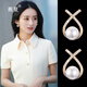 蕉夏貝珠耳釘女2024新款潮高級(jí)感情人節(jié)生日禮物氣質(zhì)時(shí)尚百搭耳飾 魚型貝珠耳環(huán)
