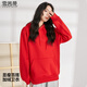 雪茜曼衛衣女士連帽春秋裝帽衫寬松顯瘦百搭新年紅色本命年喜慶拜年衣服