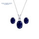 GEM STONE KING藍寶石耳釘項鏈套裝925銀首飾2件經(jīng)典時(shí)尚女友七夕情人節禮品套裝