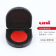 uni三菱日本UNI朱肉印臺HSN-S30K/40K/50K速干防水印油紅色印臺財(cái)務(wù)專用 小號 HSN-S40K 直徑41mm