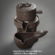 豪祥 紫砂懶人自動陶瓷茶壺沖茶器單個旋轉(zhuǎn)石磨家用辦公功夫茶具配件 紫砂事事如意泡茶壺+茶海