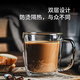 chomu咖啡杯雙層隔熱玻璃水杯家用高檔精致辦公室喝水杯子帶把手馬克杯 420ml款