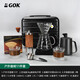 GOK戶(hù)外手沖咖啡旅行套裝戶(hù)外露營(yíng)便攜手沖壺滴漏式手搖咖啡組合套裝 戶(hù)外咖啡裝11套【帶電子秤】