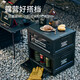 木丁丁 露營(yíng)收納箱 戶(hù)外儲物箱折疊箱野餐整理箱車(chē)載后備箱戶(hù)外收納箱 【30L黑色+木蓋】