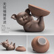 陶迷老巖泥粗陶茶漏茶葉過(guò)濾功夫茶具配件茶水分離器創(chuàng  )意茶寵擺件 福豬茶濾