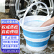 趣行伸縮硅膠水桶 便攜戶(hù)外釣魚(yú)車(chē)用野炊房車(chē)自駕打水桶15升大容量 藍(lán)