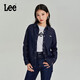 Lee商場同款標(biāo)準(zhǔn)版經(jīng)典翻領(lǐng)清水洗女字母繡花牛仔長袖襯衫休閑潮 清水洗 L