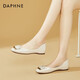 達芙妮（DAPHNE）單鞋女平底鞋女鞋子女2024年春季新款一腳蹬小皮鞋女豆豆鞋船鞋 米色 36