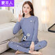 蒙羊人純棉秋衣秋褲套裝少女高中生打底內衣褲初中學(xué)生線(xiàn)衣線(xiàn)褲全棉保暖 藍色口袋熊 XL