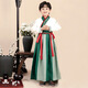 微曼小鹿 兒童漢服 男女童漢服唐裝中國風(fēng)古裝漢服 兒童演出服春秋款 166 綠色男童 110