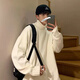 NEW OR MODE高領(lǐng)毛衣男秋冬季潮牌寬松保暖情侶針織衫休閑慵懶打底線衣服男裝 白色 2XL