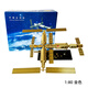 青家園空間站模型中國航天空間站合金神舟航天器天宮神舟天舟衛星模型 1：80（金色）