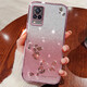 羅璐鷗 vivo S9手機(jī)殼女款硅膠殼vivo S9E外殼全包保護(hù)套高級(jí)水鉆玫瑰花漸變閃粉電鍍防摔殼 【漸變玫瑰金】+全屏鋼化膜 vivo S9